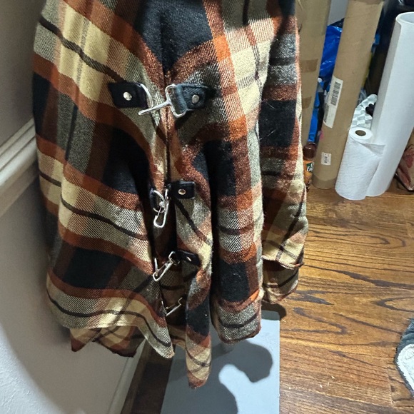 Plaid Women's Skirt in Black and Orange - Picture 2 of 3